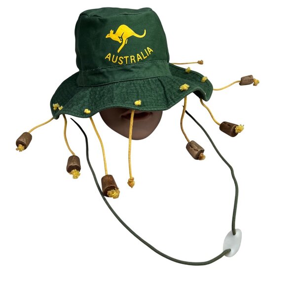 Australian Hat Cork Swag Souvenir Aussie Green One Size with Strap - Picture 1 of 6